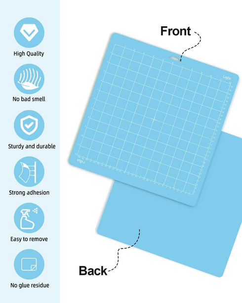 Gwybkq Cutting Mat for Cricut Maker 3/Maker/Explore 3/Air 2/Air/One 12 Pack 12x12 Adhesive Sticky Light Cut Mats Replacement Accessories Quilting ...