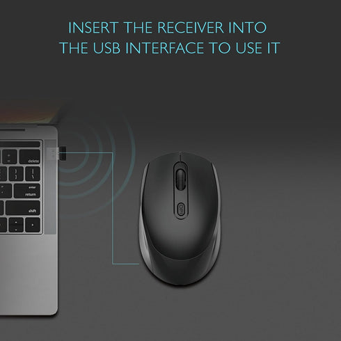ONE-UP Wireless Mouse, 2.4G Silent Mouse, Computer Mouse with USB Nano Receiver for Laptop, Chromebook, PC, Mac, Windows and School Work (Black)...