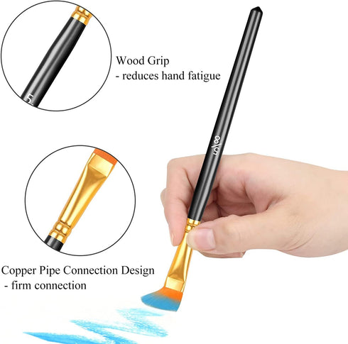20 Pcs Paint Brushes, Paint Brush Set, Paint Brushes for Acrylic Painting, Watercolor Brushes, Acrylic Paint Brushes for Acrylic Oil Watercolor, D...