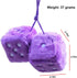 Pair of Retro Square, 3 inch Fuzzy Plush Dice with Dots, Car Mirror Hanging Decoration, Auto Rearview Mirror Ornament, Car Interior Accessories (P...
