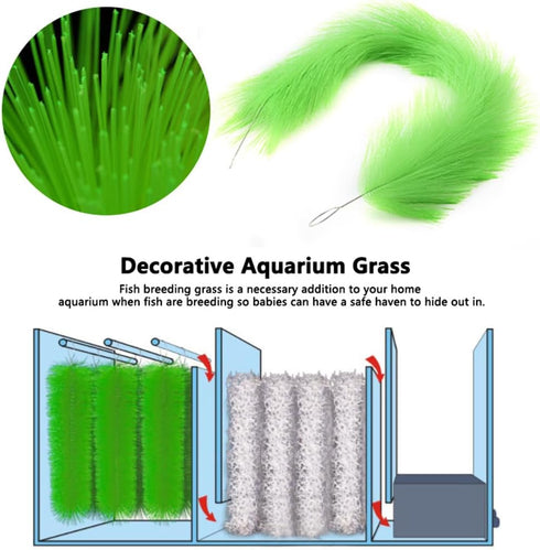 Ipetboom 2 Pcs Fish Breeding Grass Aquarium Hatching Grass Fish Hideout Decorative Aquarium Grass Aquatic Water Grass Simulation Aquatic Grass for...