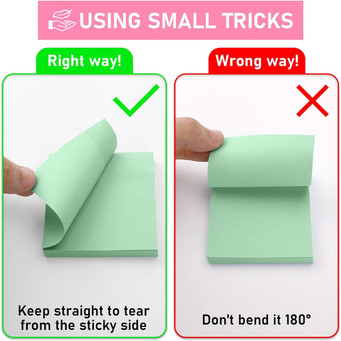 GOTIDEAL Sticky Notes, 8 Pads, 3x3 inches Stick Notes, 800 Sheets Pastel Colors Self-Stick Note Pads, Easy to Post for Home, Office Supplies, Stud...