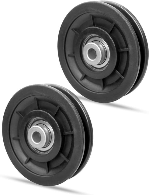 2 PCS 3.5Inch/90mm Nylon Bearing Pulley Wheel, Silent Bearing Replace for Garage Gym Equipment Pulley System, Universal Wearproof Bearing Maximum ...