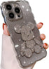 Compatible with iPhone 15 Pro Max Cute Case, Sparkle Diamond Rhinestone Design Bear with Separated Glitter Paper, Luxury Shiny Bling Soft Shockpro...