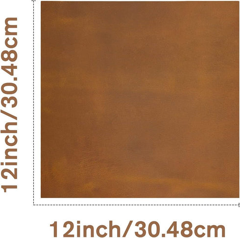 Thick Leather Sheets for Crafts Tooling Leather Square 1.8-2.1mm Full Grain Leather Pieces Genuine Cowhide Leather for Crafts Sewing Hobby Worksho...