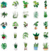 Cute Cartoon Plant Potted Stickers 100 Pcs Trendy Style Stickers Laptop Stickers Pack Cool Sticker for Pad MacBook Car Snowboard Bicycle Luggage W...