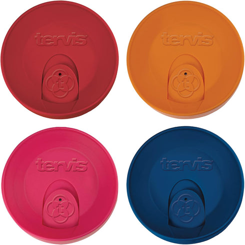 Tervis Travel Lid Made in USA Double Walled Insulated Tumbler Travel Cup Keeps Drinks Cold & Hot, Fits 24oz Tumblers & 16oz Mugs - 4pk, Assorted R...