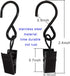 Stainless Steel S Hooks Curtain Clips, 50 Pack Hanging Party Lights Clips Hangers Gutter Photo, Art Craft Display, 2.4 Inch Long, Black...