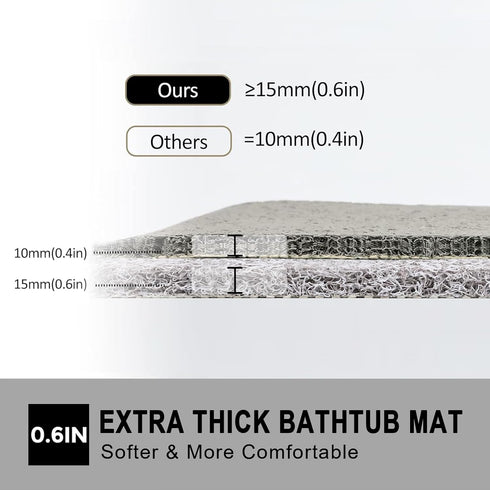 Nonslip Bathtub Mat, Anti Slip Bath Mat 0.6" Extra Thick, Quick Dry Bath Tub Anti Slip Shower Mat, Loofah Non-Slip Bath Mat for Tub Bathroom Pool ...