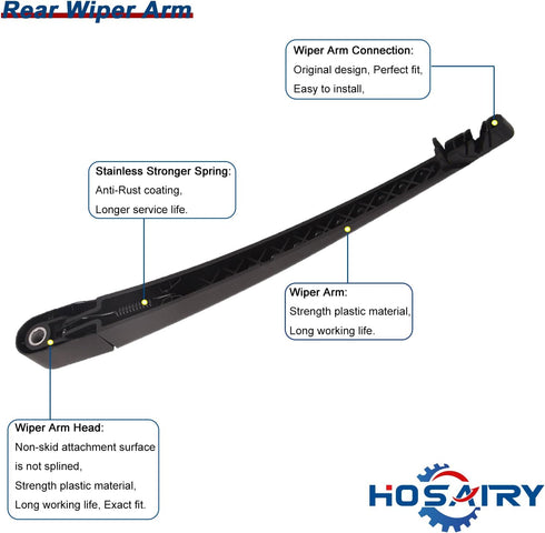 Rear Wiper Arm Blade Set for Mazda 3 sport Hatchback 2004-2009 Rear Windshield Wiper Arm Blade Assembly BP4K-67-421...