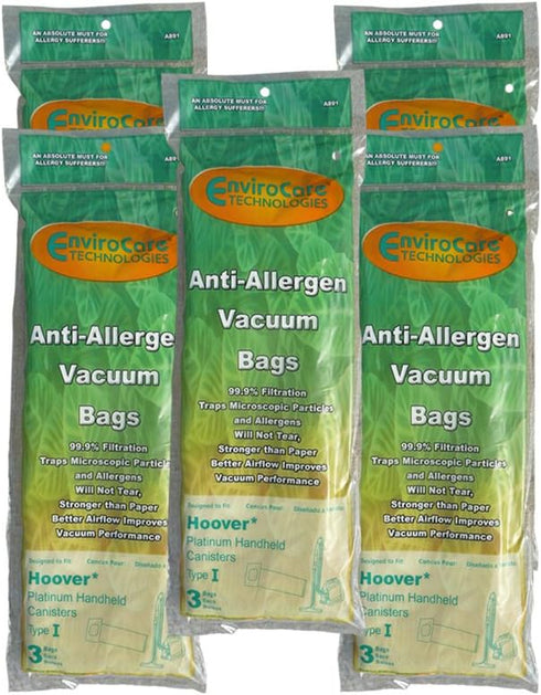 EnviroCare Replacement Vacuum Bags, Made to Fit Hoover Type I, Platinum Handheld Canister, 15 Pack...
