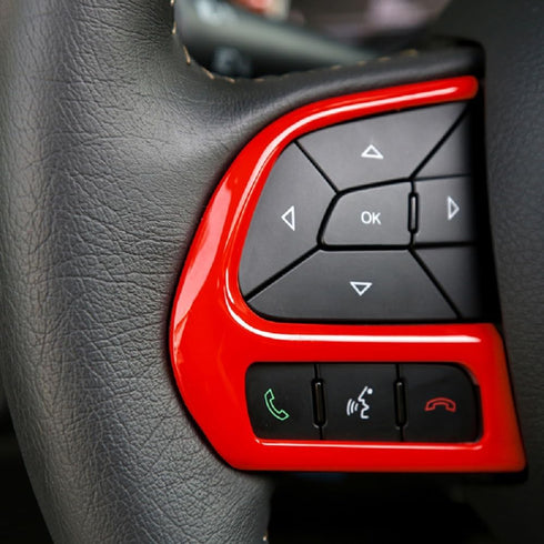 3PCS Steering Wheel Cover Trim Interior Accessories for Jeep Renegade 2015-2023 for Jeep Compass 2017-2020 (Red)...