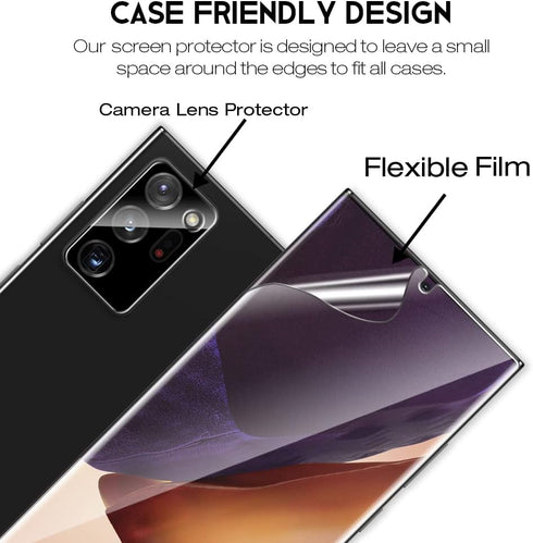 LK [4 Pack 2 Pack Screen Protector for Samsung Galaxy Note 20 Ultra 5G 6.9-inch & 2 Pack Camera Lens Protector, Positioning Tool, Fingerprint Read...