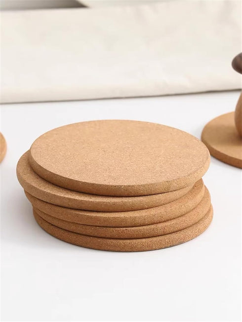 Round Trivet for Hot Pans, 6 Pack Cork Coasters for Drink, Coffee, Tea, Pots, Pans, DIY Coaster Crafting 4inch...