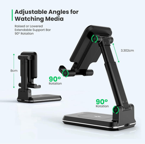 MEISO 2 in 1 Wireless Charger, Dual Wireless Charging Desk Phone Stand, 10W Qi Fast-Charging Dock for iPhone 12/11/MAX/XS/XR/X/8,AirPods/Pro,Samsu...
