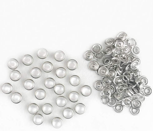 Pearl Snaps Fasteners Kit,10mm Clothes Ring for Western Shirts Clothes Prong Ring Snaps (White)...