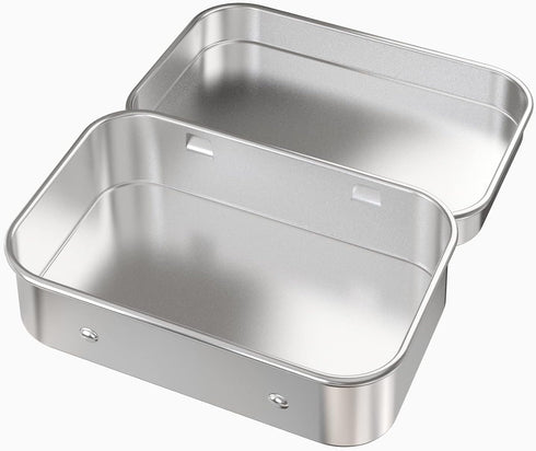 12 Pcs Metal Hinged Tin Box Container Mini Portable Small Storage Container Kit with Lid for Home Storage 3.7x2.3x0.8 inch....