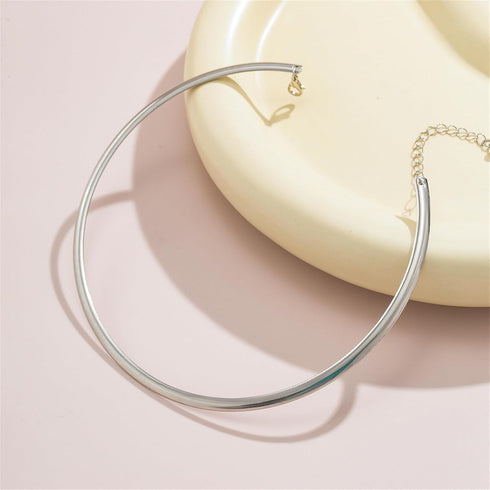 Vintage Gold/Silver Choker Necklace for Women,Dainty Simple Bolt Fishbone Necklaces 14K Gold Plated Snake Chain Necklace...