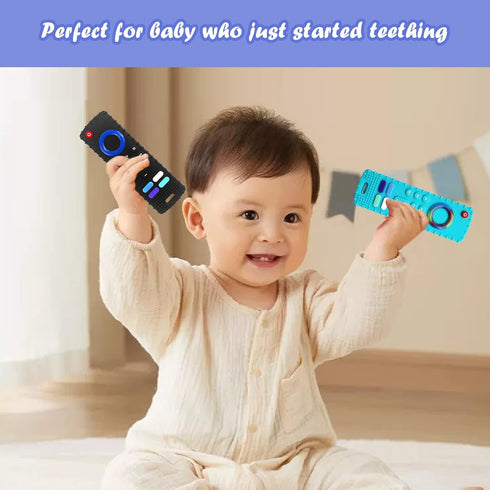 Silicone Remote Teething Toys for Baby, Remote Control Shape Teethers for Babies 18+ Months,Silicone TV Remote Teether BPA Free?Black...