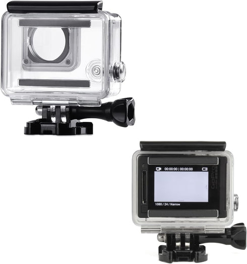 SOONSUN Standard Protective Waterproof Dive Housing Case for GoPro Hero 4, Hero 3+, Hero 3 Black Silver Camera - 40 Meters (131 Feet) Underwater P...