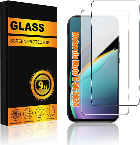 2 PACK Motorola Moto G 5G 2024 Screen Protector Glass, Premium 9H Hardness Anti-Scratch Bubble Free Tempered Glass Screen Protector for Motorola M...