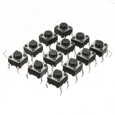 100Pcs 6x6x5 mm Miniature Micro Momentary Tactile Tact Touch Push Button Switch Quality Switch SPST Miniature/Mini/Micro/Small PCB...
