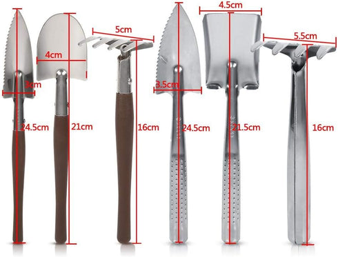 3PCS/Set Mini Gardening Plant Pot Shovel Spade Rake Plastic / Stainless Steel Handle Garden Plant Tool Kid Gardening Toy Perfect for Succulent Cac...
