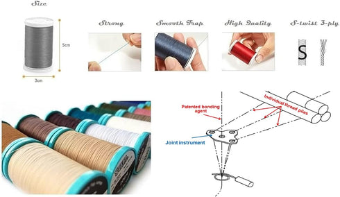 All Purpose Extra Strong Heavy Duty Bonded Sewing Thread (Fall) Great for Quilting, Leather, Denim, Outdoor and Camping Products. 10-Pack 50wt/3PL...