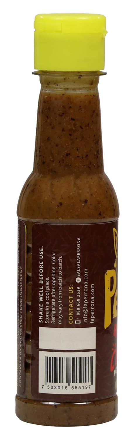 La Perrona Roasted Chiltepin Hot Sauce 5 Ounce Bottle | Tatemada Chiltepin Salsa Picante | Extra Spicy | Handmade | 3 Pack...