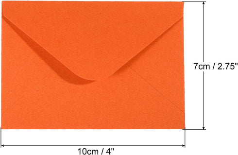 PATIKIL Mini Envelopes, 100 Pack Mini Gift Card Business Card Envelope for Greeting Weddings, Orange...