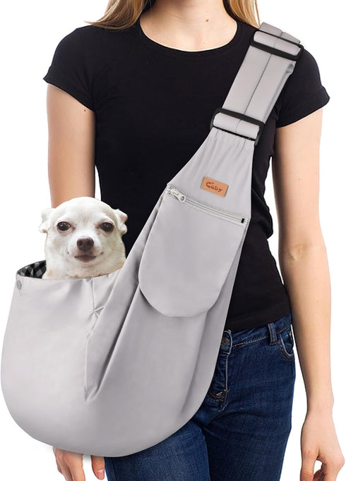 CUBY Dog and Cat Sling Carrier - Hands Free Reversible Pet Papoose Bag - Soft Pouch and Tote Design - Adjustable - Suitable for Puppy, Small Dogs,...