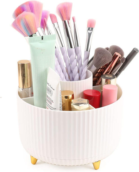360 Rotating Makeup Organizer Desktop Lazy Susan Cosmetic Desk Storage Container Makeup Brush Holder for Eyeshadow Brush Lipstick Holder Pen Holde...