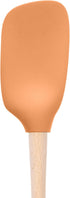 Tovolo Flex-Core Apricot Wood-Handled Spoonula, Silicone Spoon Spatula Head With Ergonomic Grip & Wooden Handle, Silicone Spatula Spoon for Cookin...