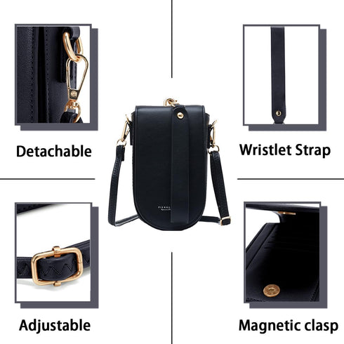 Sunwel Fashion Trendy Cell Phone Bag 5 Card Slots Mini Crossbody Bag Phone Purse Detachable Wristlet for Women Girls...