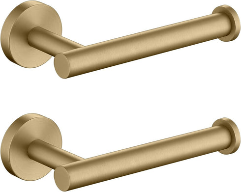Toilet Paper Holder SUS304 Stainless Steel Round Size Brushed Gold 2 Pack...