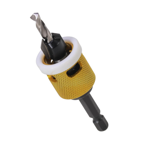 1/8"x3/8" Carbide Tipped Countersink Drill Bits with Low Friction Depth Stop, 1/4" Quick Change Hex Shank Countersink Drill with Replaceable HSS P...