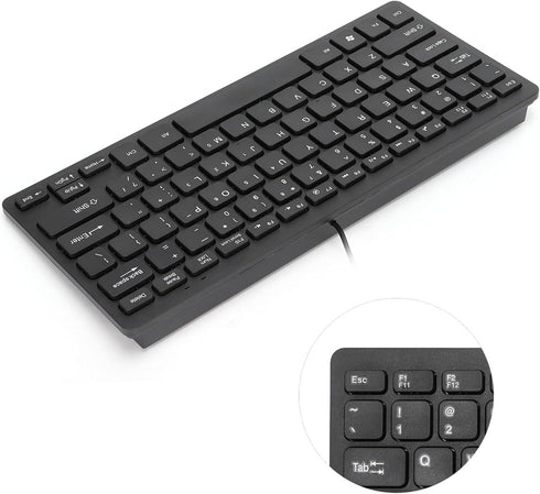 USB Wired Keyboard,78 Keys Mini Desktop Keyboard,Portable Ultra Thin Computer Keyboard,Low Noise Waterproof Mechanical Keyboard,Comfortable to Tou...