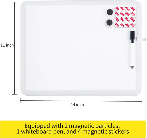 Dry Erase Board, 14 x 11 inches Magnetic Whiteboard, Includes a Black Dry Erase Marker, 2 Magnets...