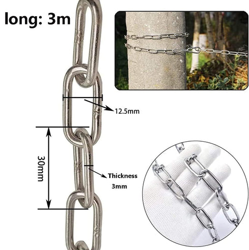 SUS304 Stainless Steel Chain Metal Chain Link Chain Small Light Duty Chain Utility Chain for Home Outdoor Camping Hanging Pet Chain Prevention The...