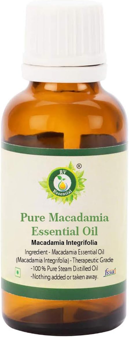 Macadamia Essential Oil | Macadamia Integrifolia | for Hair | for Face | for Skin | Pure Macadamia Oil | 100% Pure Natural | Steam Distilled | The...
