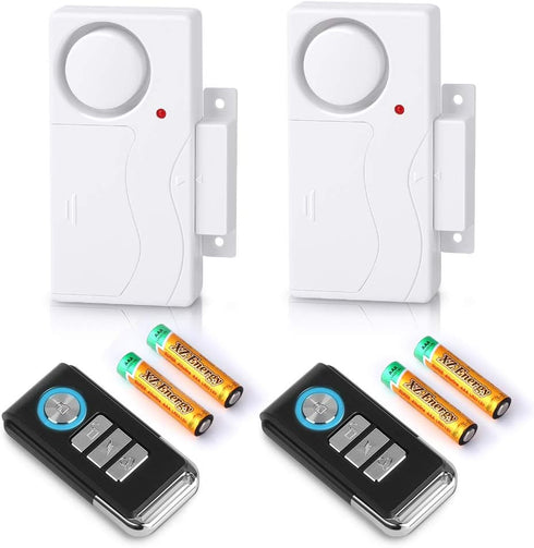 WSDCAM Wireless Door Alarm with Remote 2 Pack, Battery Included, 105 dB Loud Pool Door Alarm, Wireless Door Open Alarms Sensor for Kids Safety Hom...