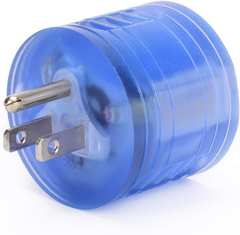 RV Power Adapter, NEMA 5-15P to TT-30R, 15A Male to 30A Female (15M/30F-Round, Clean Blue)...