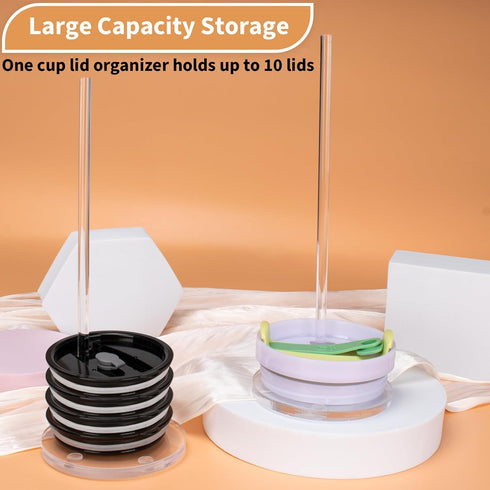 2 Pcs Acrylic Tumbler Lid Organizers,Storage Rack Water Bottle Lid Holder Vertical,Storage Up to 24 Cup Lid,Tumbler Lid Storage Rack for Kitchen C...