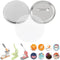BEAMNOVA 100 Sets of Metal Button Supplies Blank 32mm / 1.26 in (Approx. 1-1/4 inch) for Button Maker Machine, Slick Metallic Back, Badge Making P...