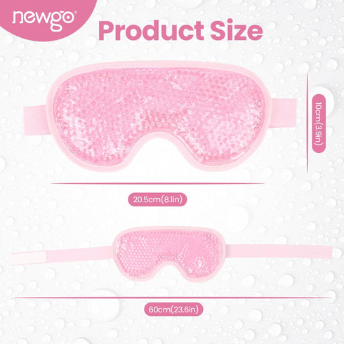 NEWGO Cold Eye Mask Cooling Eye Mask for Dry Eyes, Gel Eye Mask Eye Ice Pack Reusable Cold Eye Compress for Dark Circles, Migraines, Eye Surgery, ...