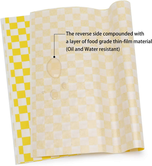 EUSOAR Serving Basket Liners, 11" x 10" Dry Wax Paper Deli Paper 200pcs, Wrap Burger Sandwich Liner, Food Basket Liner for Restaurants, Churches, ...