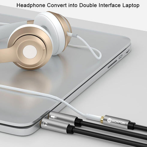 Combo Audio Adapters Cable Headphone Y Splitter with Mic and Audio Male to Female 3.5mm PC Headset Extension Stereo Jack Cables for Computer,Lapto...