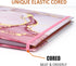 Legal-Size Binder, for 8.5 x 14 paper, 3 Ring Binder 1 Inch, Landscape Spreadsheet Binder with Elastic Cord, Pink Marble...