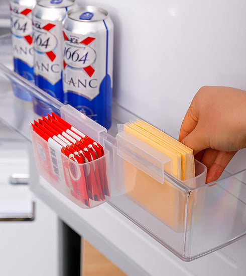 2 Pack-Cheese Slice Holder for Fridge, Refrigerator Side Door Hanging Storage Container Box, Cooking Tools for Kitchen, Storing Seasoning Bags...