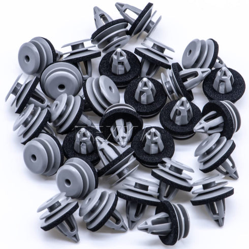 Rexka 30pcs Gray Door Trim Panel Retainer Clips Rivet Compatible with BMW 51418224781 51410407983 51430141025 E36, E46, E90, E91, E92, E93, F32, F...